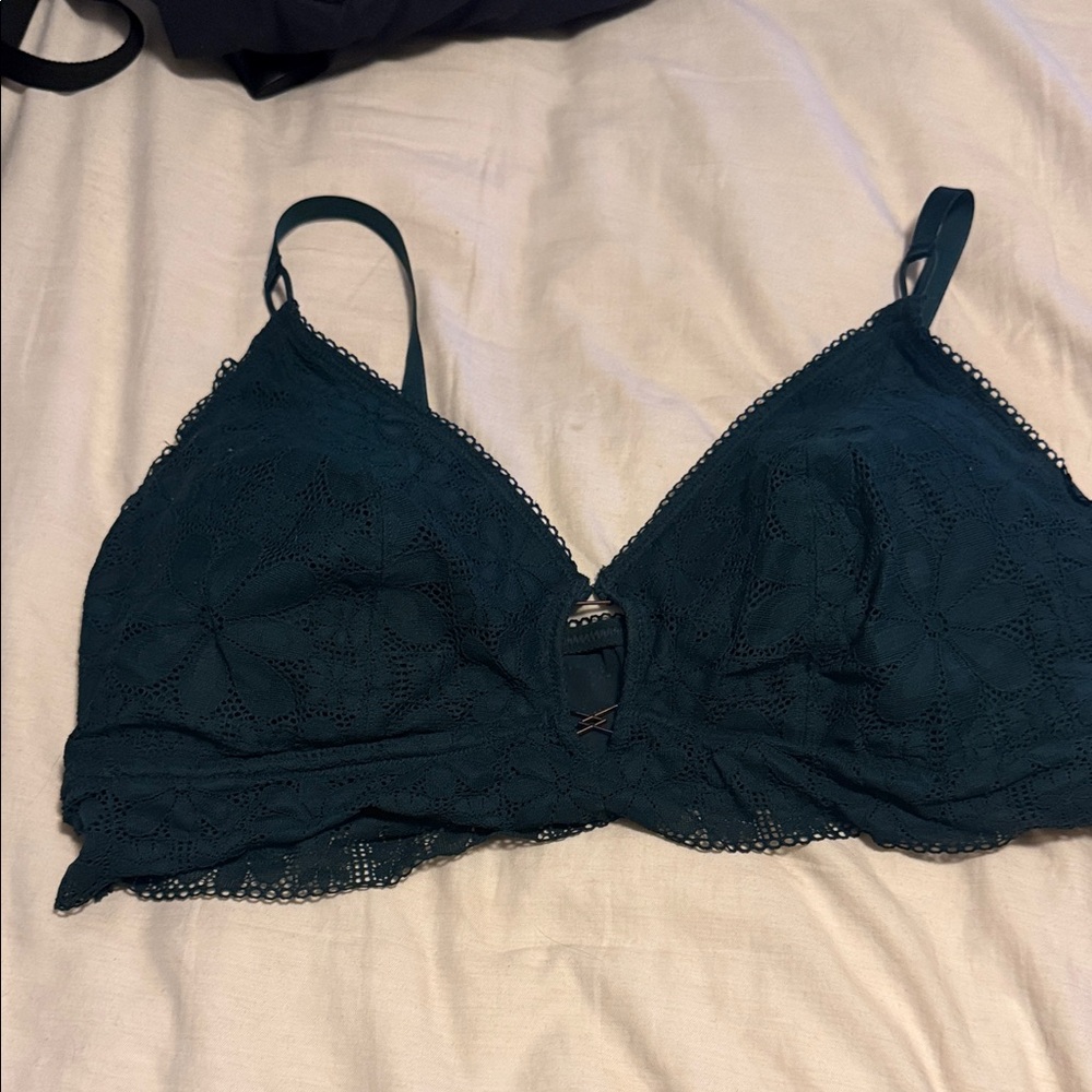 Aerie Lace Bralette - Teal Green Wireless Comfort Sz XXL